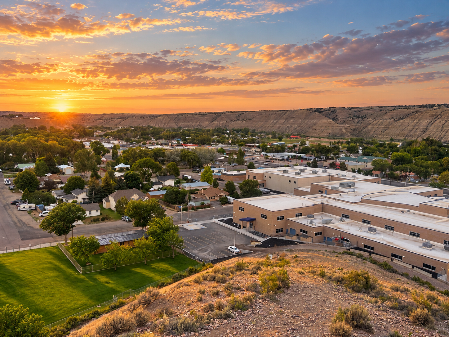 Aerial view of Duchesne City, Utah